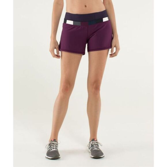 Lululemon Shorts Womens Lululemon Groovy Run Shorts in Plum Lined Size 4 - Picture 1 of 8